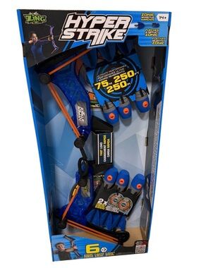 Zing Hyper Strike Bow & Foam Arrow Set - Blue with Orange Accents NEW